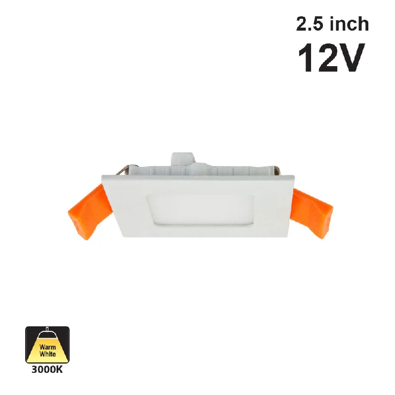 Track lighting for creating a moody atmosphere2.5 inch Dimmable Square Downlights/ Ceiling Lights PDS2V12W3, 12V 3W 3000K(Warm White)