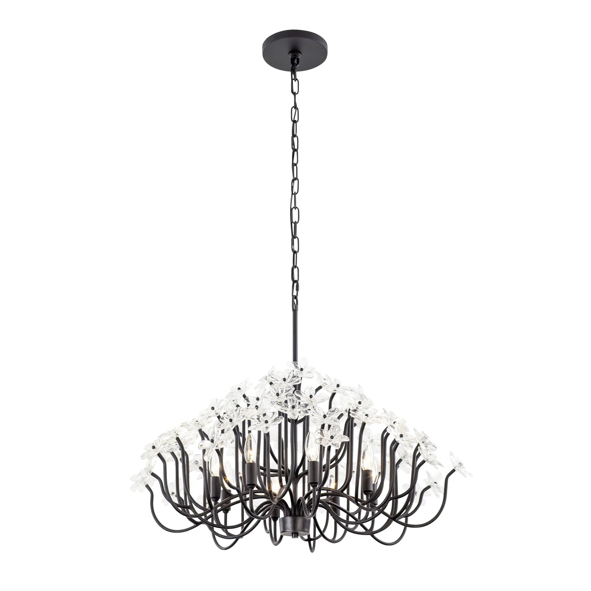 Chandeliers with Adjustable Arms for Directional LightingWildflower 378C08MB 8-Light Chandelier - Matte Black