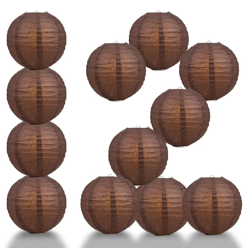 Edison light bulbs for pendant lightsBULK PACK (12) 42" Brown Round Paper Lantern, Even Ribbing, Chinese Hanging Wedding & Party Decoration