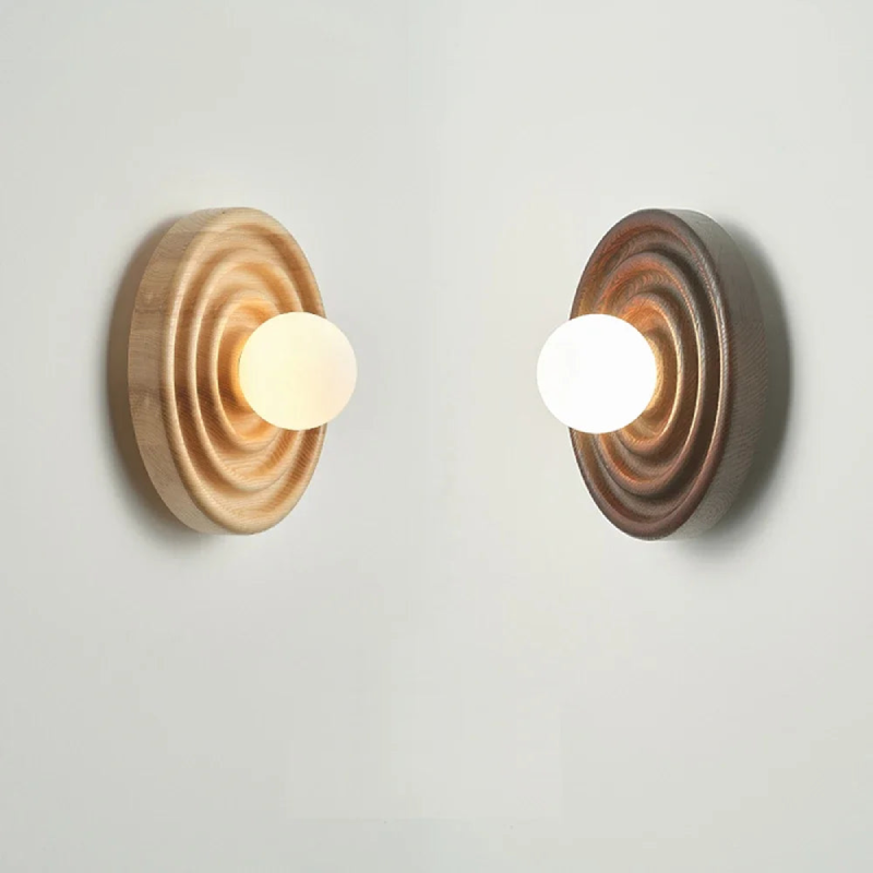 High lumen Edison light bulbsRipple Walnut Wall Lamp