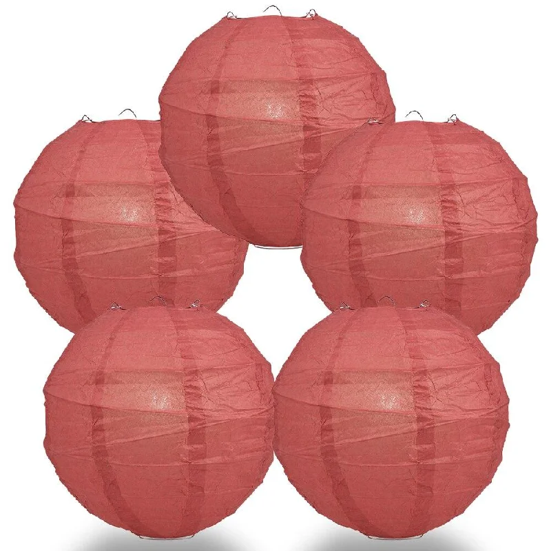 Edison light bulbs for chandeliers5-PACK 36" Marsala / Burgundy Wine Round Paper Lantern, Crisscross Ribbing, Chinese Hanging Wedding & Party Decoration