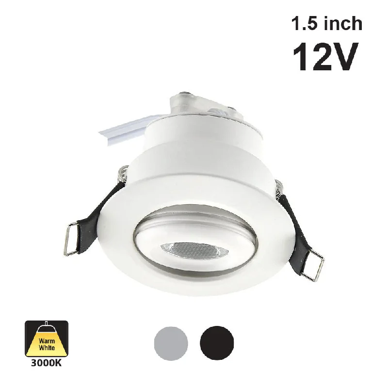 Track lighting for illuminating dining tablesRD24-3W-30K 1.5 inch Dimmable Round Downlights/ Ceiling lights, 12V 3W 3000K(Warm White)