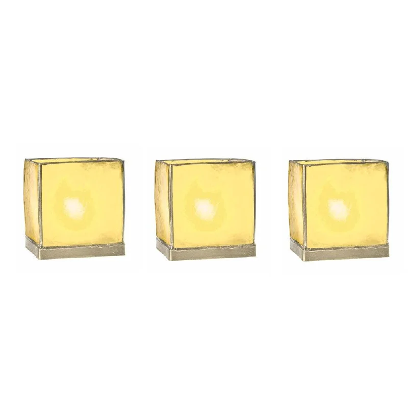 CSA certified Edison light bulbsGold Luana Capiz Square Candle Holder, Set of 3