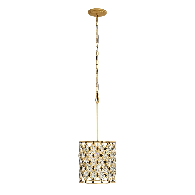 Windsor 345P01FGMB 1-Light Pendant Light - French Gold/Matte Black