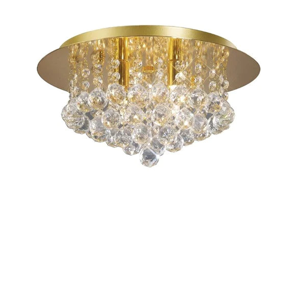 Track lighting with swivel heads for precise aimingDahlia Flush Ceiling, 4 Light G9 Crystal French Gold