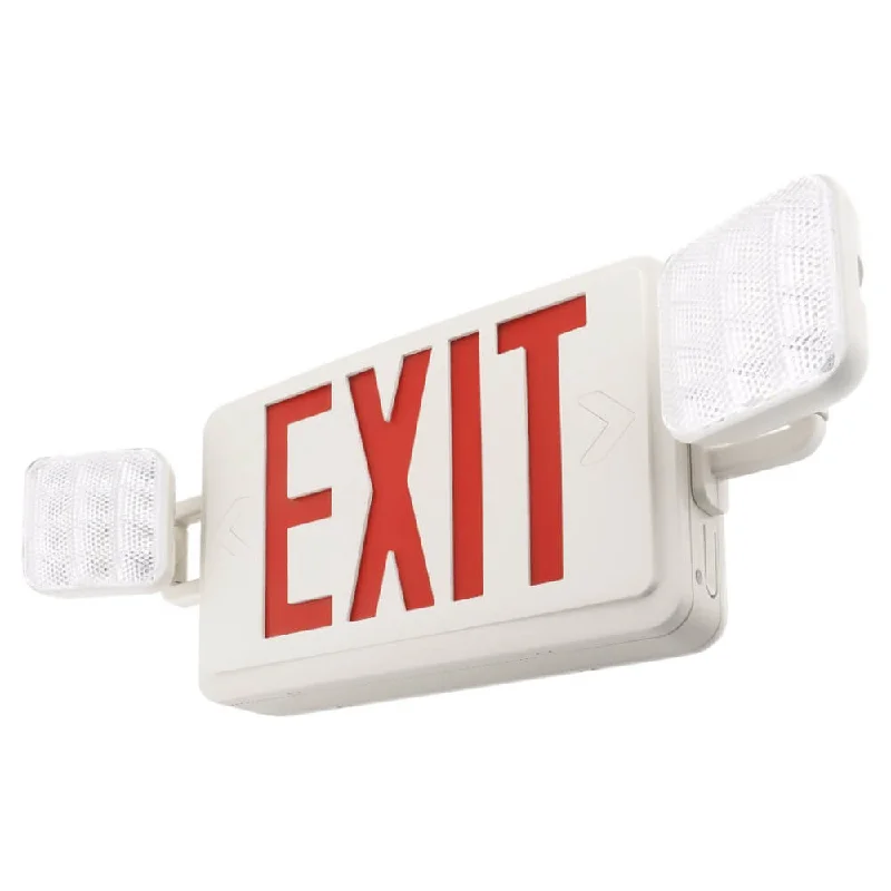 Industrial Wall - Mounted Lighting for Workshop WallsKonlite LED Exit Emergency Light Combo - Remote Head Capable - Red or Green Letter - 3.5W - 120-277V