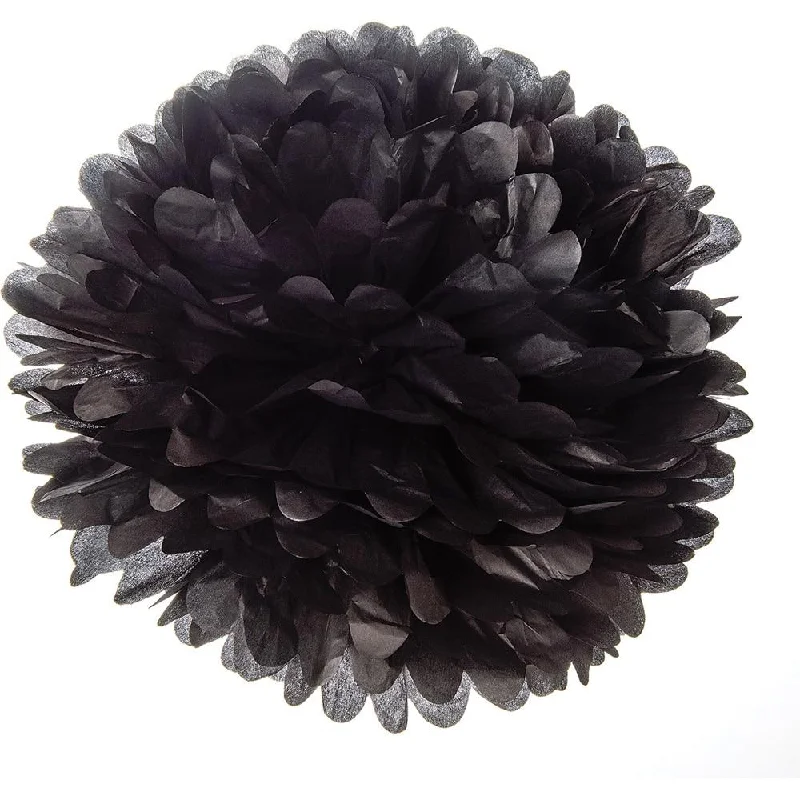 Daylight white Edison light bulbsBlack 10 Inch Tissue Paper Flower Pom Pom