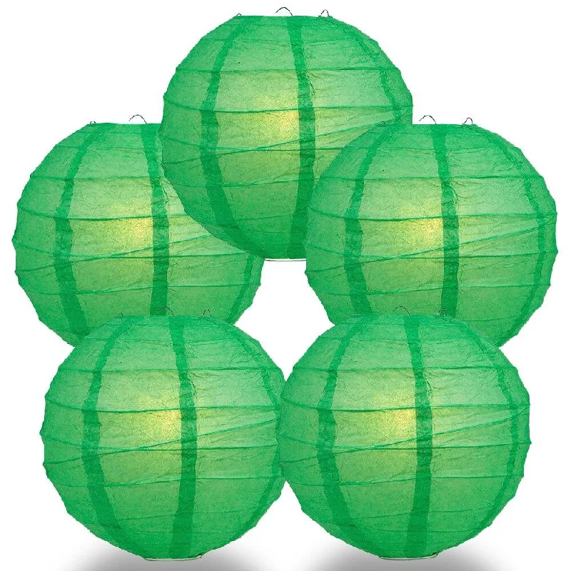 Edison light bulbs for ceiling fans5-PACK 36" Emerald Green Round Paper Lantern, Crisscross Ribbing, Chinese Hanging Wedding & Party Decoration