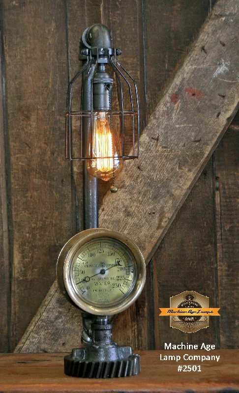 Industrial Lighting with High CRI (Color Rendering Index) for True Color PerceptionSteampunk Industrial Lamp / Antique Steam Gauge / Gear / Boston / Lamp #2501