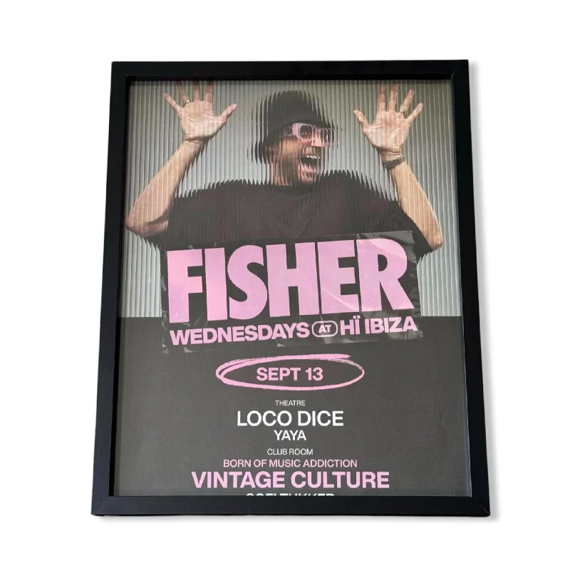 Dimmable Industrial Lighting for Ambiance ControlFisher ~ Genuine Ibiza Framed Dj Artwork | Hi Ibiza | Luxury Black Frame