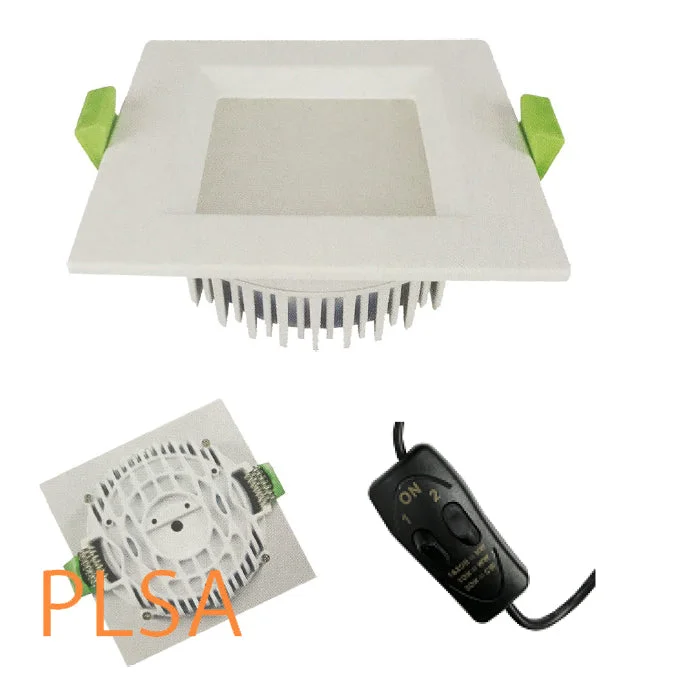 Outdoor - rated track lighting for patios12 watt IP44 IC-F 3-in-1 90mm Cutout Square Downlight