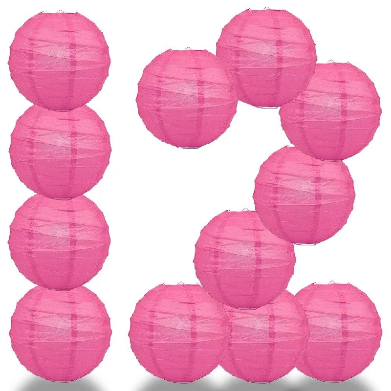 Edison globe light bulbsBULK PACK (12) 36" Fuchsia / Hot Pink Round Paper Lantern, Crisscross Ribbing, Chinese Hanging Wedding & Party Decoration