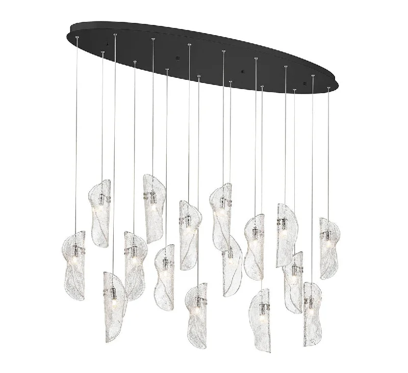 Track lighting with a brushed nickel finishSorrento LED Chandelier - Oval Canopy