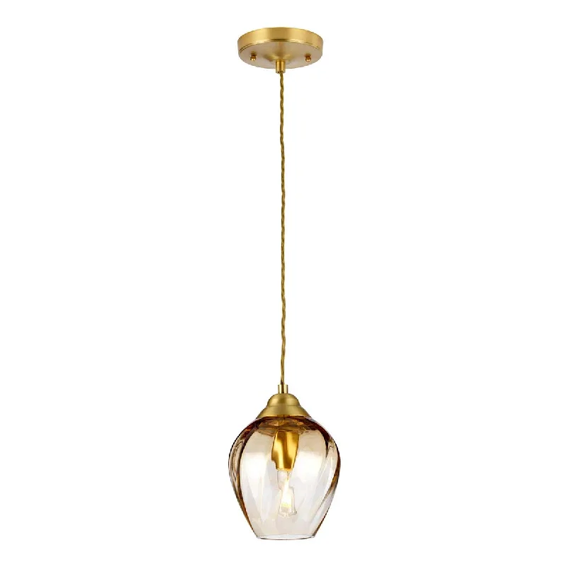 Commercial - grade track lighting for storesTiber 1 Light Pendant - Amber/Nickel