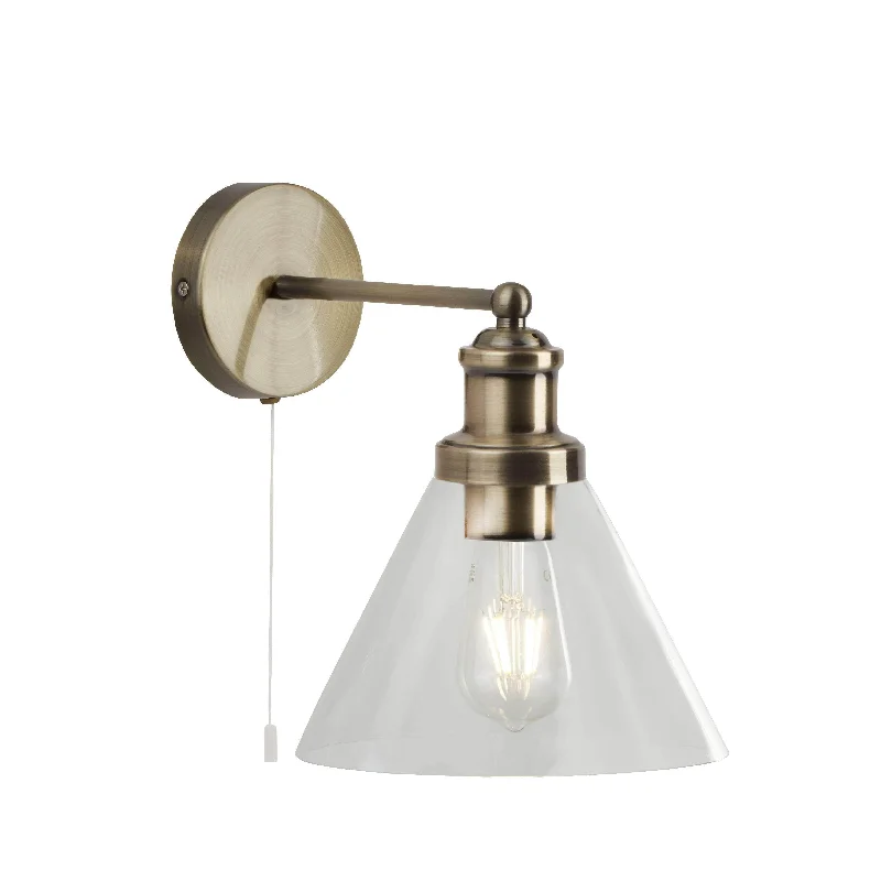 Track lighting for updating office lobbiesPyramid Wall Light - Brass, Clear Glass Shade