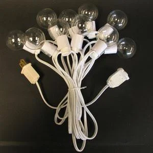 Edison light bulbs for art installations50 ft. White 50-Socket Globe String Lights with 12 inch spacing (5 watt light bulbs included)