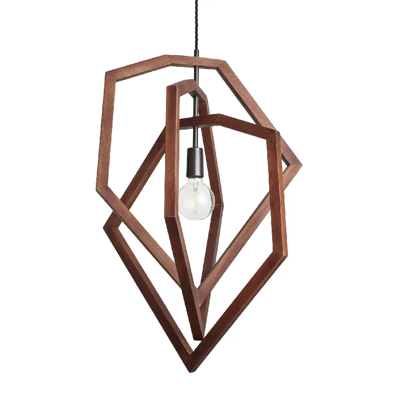 Edison style vintage light bulbsWooden Geometric Ceiling Pendant Light - 20 inch - Polygon