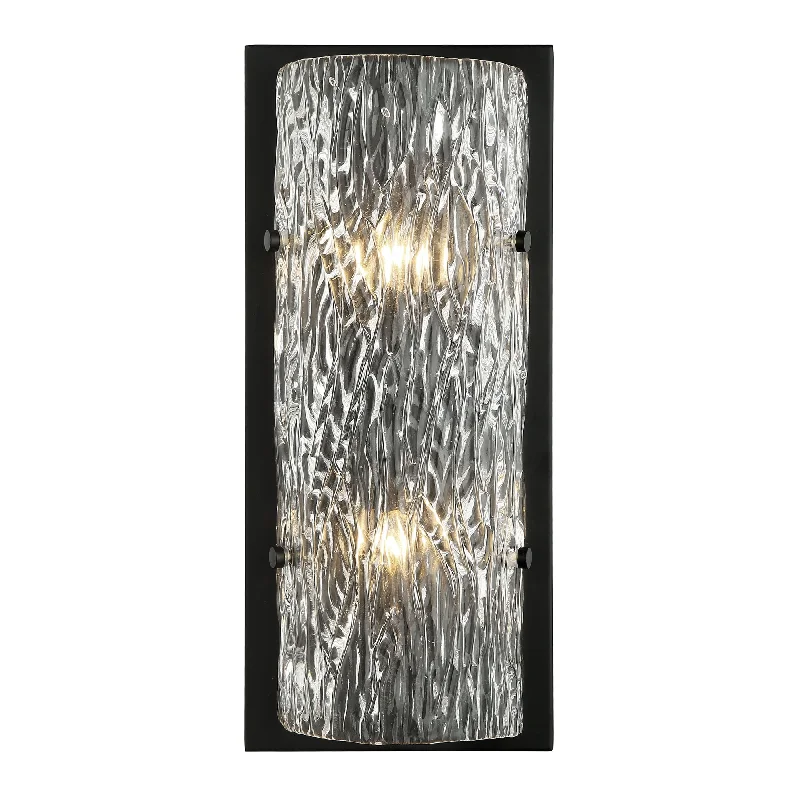 coastal style wall lamps with nautical elements for beachfront homesMorgan 376W02BL 2-Light Wall Sconce - Black