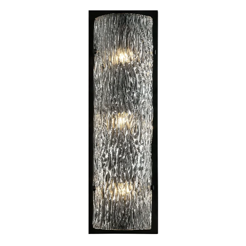 victorian style wall lamps with intricate metalwork for traditional entrywaysMorgan 376W03BL 3-Light Wall Sconce - Black