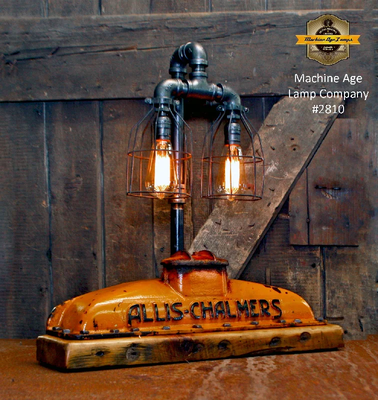 Industrial Pendant Lighting for Machine ShopsSteampunk Industrial / Allis Chalmers Tractor Radiator / Farm / Barnwood Base Lamp Light #2810 sold