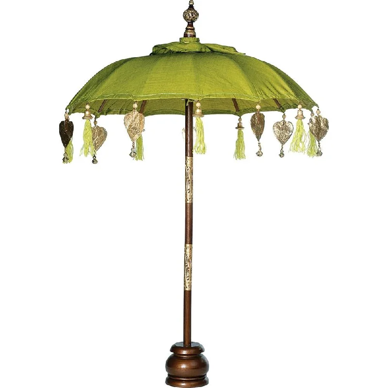 Edison globe light bulbsDark Chartreuse Green Balinese Festival Parasol