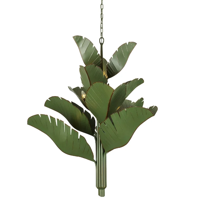 Chandeliers with Clear Crystal for a Sparkling EffectBanana Leaf 901C12 12-Light Chandelier - Banana Leaf