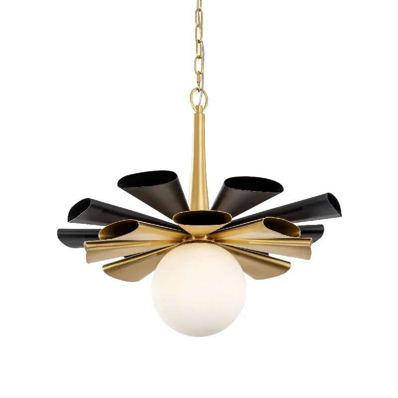 Daphne 372P01LMBFG 1-Light Large Pendant Light - Matte Black/French Gold