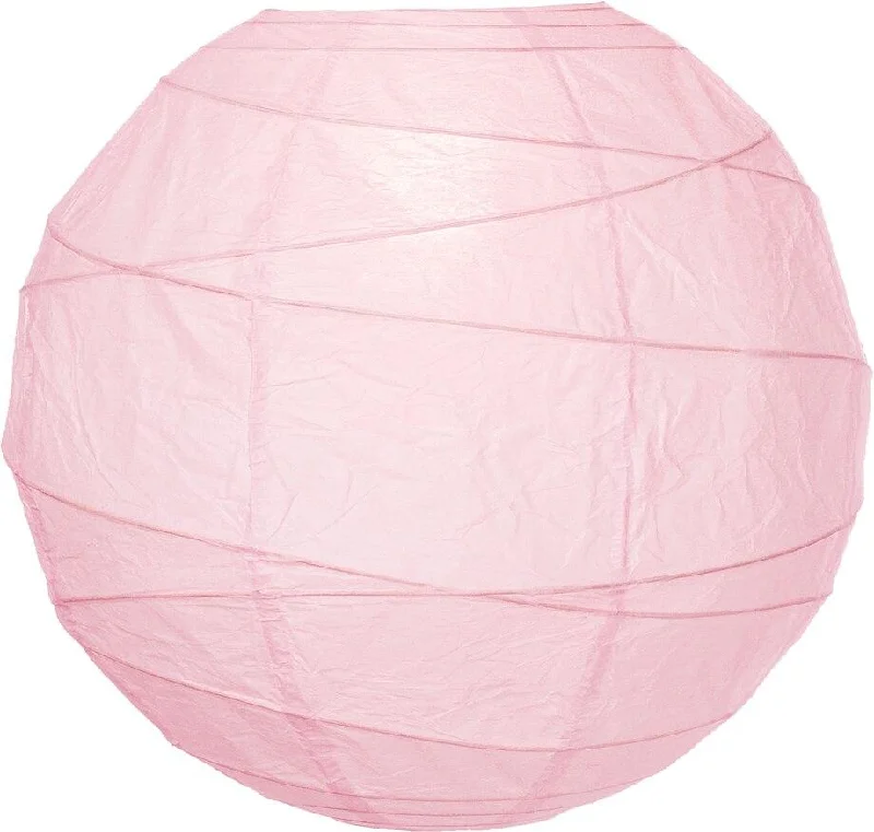 CSA certified Edison light bulbsBULK PACK (12) 36" Rose Quartz Pink Round Paper Lantern, Crisscross Ribbing, Chinese Hanging Wedding & Party Decoration