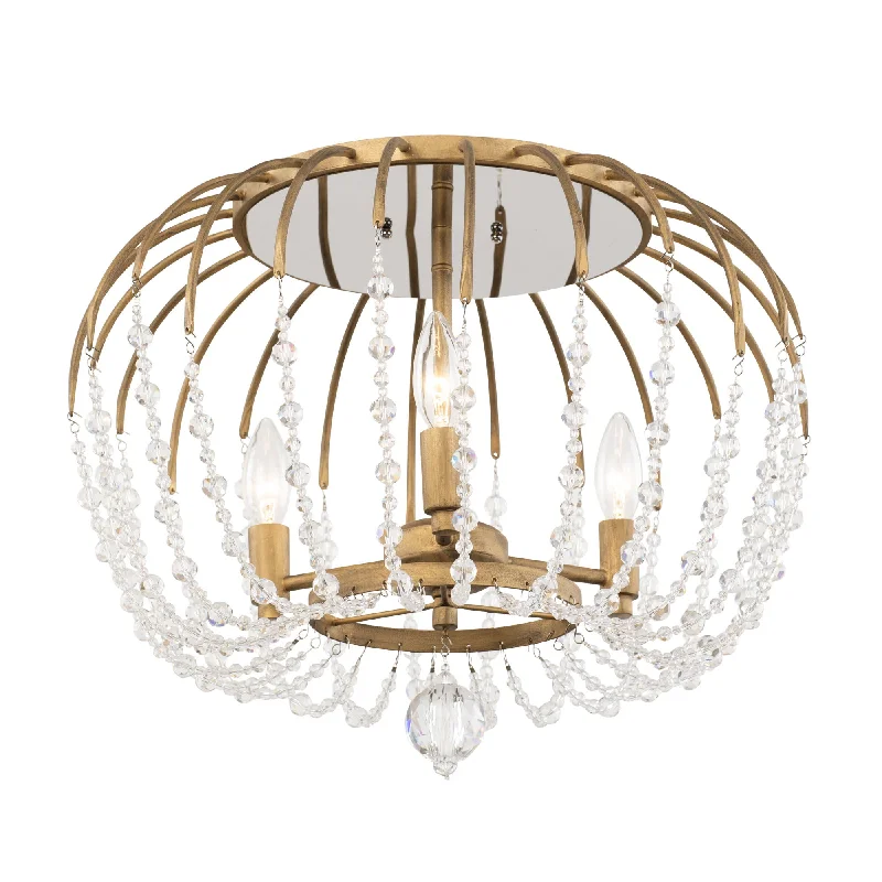 Voliere 343S03HG 3-Light Ceiling Light - Havana Gold