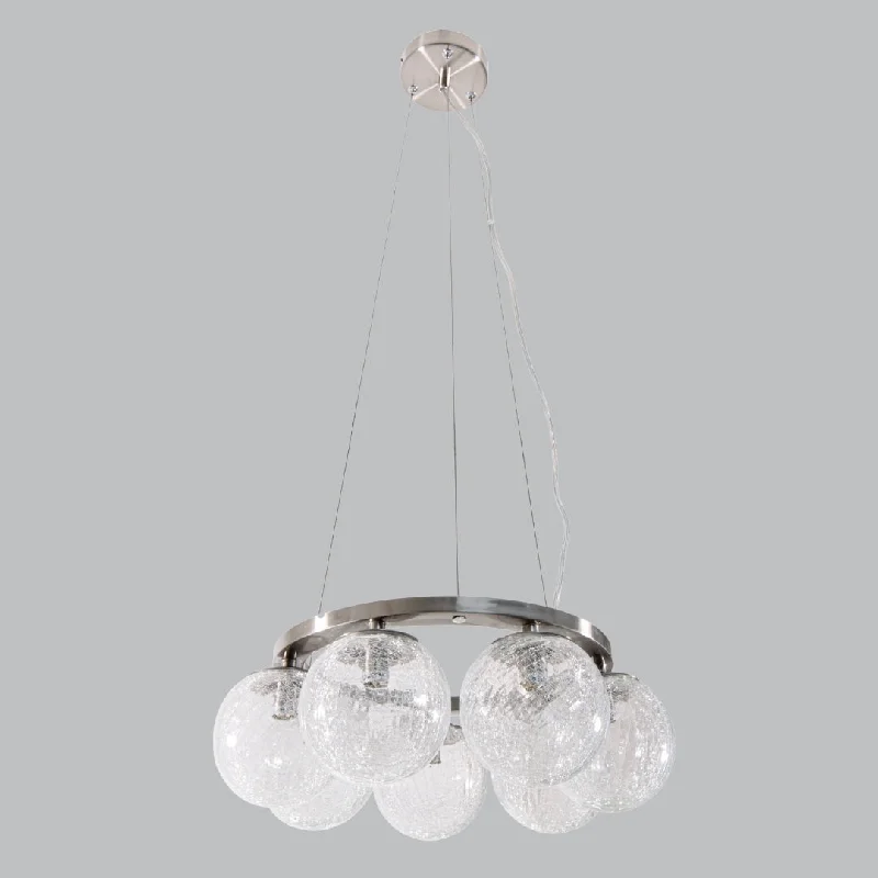 Track lighting with a brushed nickel finishLiv 7 Light Pendant G9