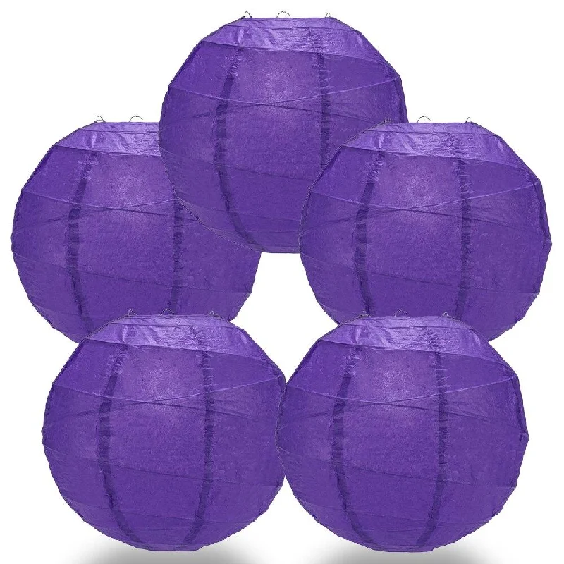 Edison light bulbs for table lamps5-PACK 36" Plum Purple Round Paper Lantern, Crisscross Ribbing, Hanging Decoration