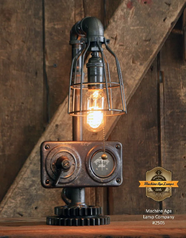 Industrial Pendant Lighting for Machine ShopsSteampunk Industrial / Antique Ford Model T Dash / Automobile / Automotive / Gear / Lamp #2505