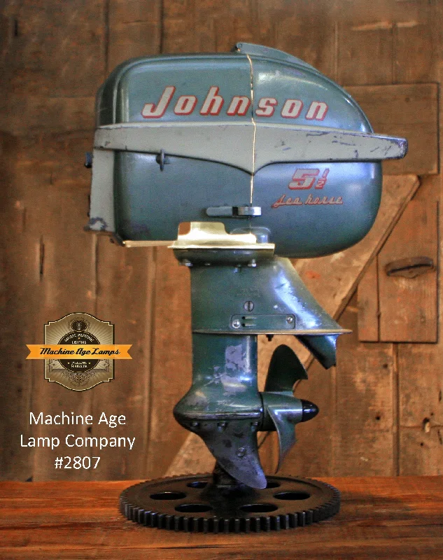 Industrial Lighting for Furniture FactoriesSteampunk Industrial / Antique Johnson Boat Motor / Nautical / Marine / Cabin / Lamp #2807 sold