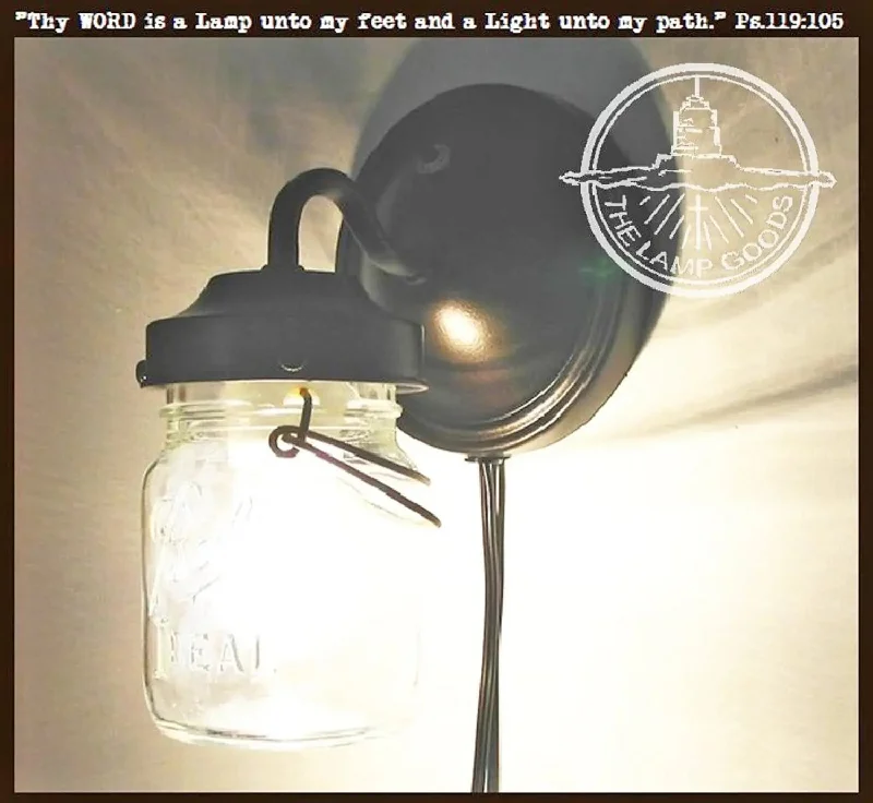 Modern Edison light bulbs with advanced filamentsPLUG IN Mason Jar Wall Light