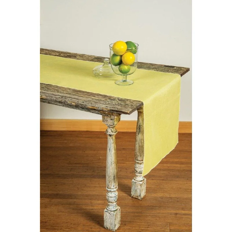 Colored Edison light bulbs (e.g., amber, blue)Buttercup Yellow Gingham Cotton Table Runner