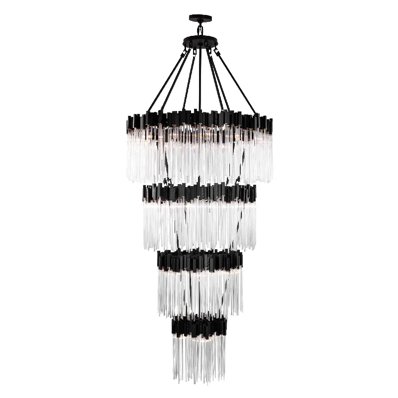 LED Chandeliers for Energy - Efficient LightingMatrix 309C30MBFG 30-Light Chandelier - Matte Black/French Gold