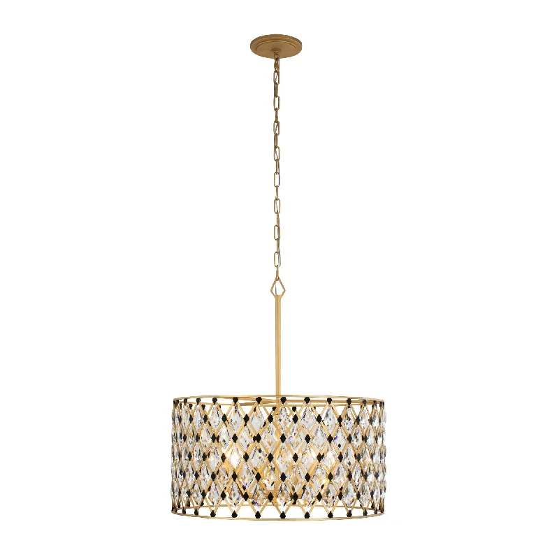 Windsor 345P06FGMB 6-Light Pendant Light - French Gold/Matte Black