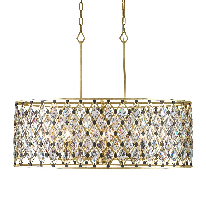 Windsor 345N08FGMB 8-Light Linear Pendant Light - French Gold/Matte Black