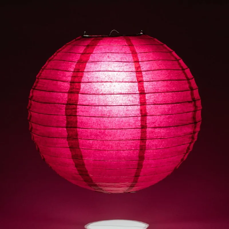 Dimmable LED Edison globe light bulbsBULK PACK (12) 42" Velvet Rose Red Round Paper Lantern, Even Ribbing, Chinese Hanging Wedding & Party Decoration