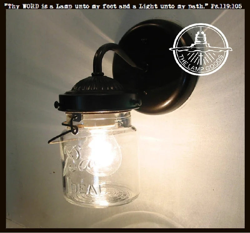 Modern Edison light bulbs with advanced filamentsVintage Mason Jar WALL LIGHT Sconce