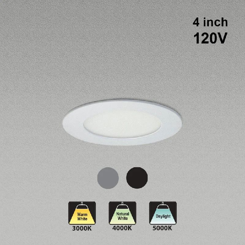 Outdoor - rated track lighting for patios4 inch Flat Dimmable Recessed LED Panel Light / Downlight / Ceiling Light Z4C-9 (3CCT), 120V 9W