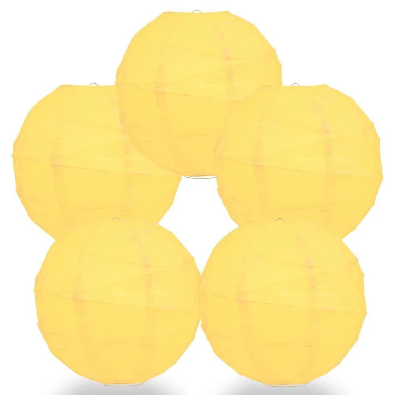 Edison light bulbs for pendant lights5-PACK 36" Lemon Yellow Chiffon Round Paper Lantern, Crisscross Ribbing, Chinese Hanging Wedding & Party Decoration