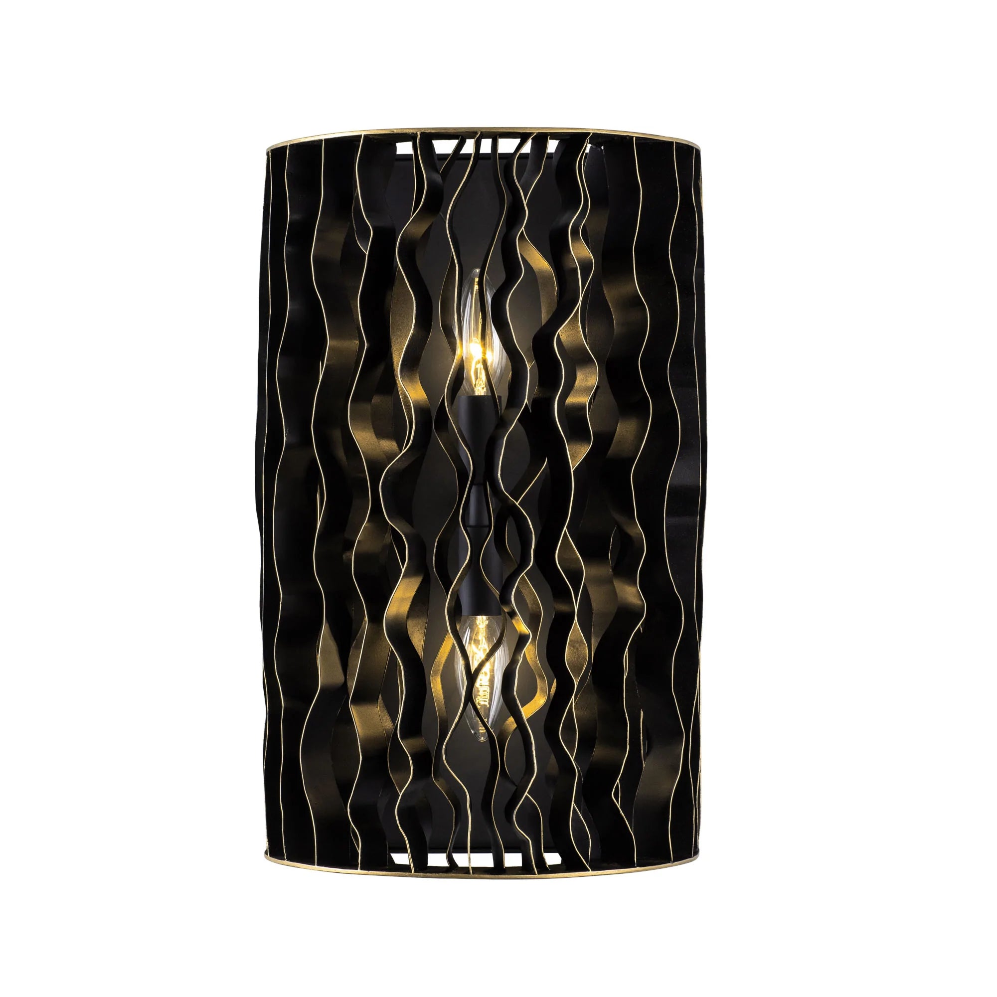 coastal style wall lamps with nautical elements for beachfront homesEstela 380W02MBFG 2-Light Wall Sconce - Matte Black/French Gold