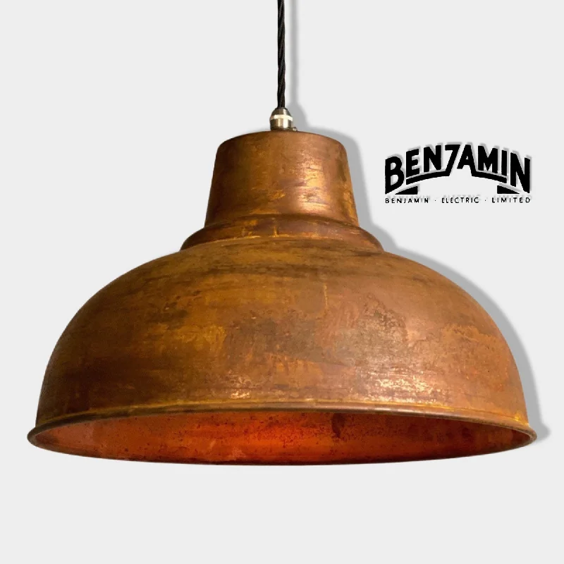 Waterproof Industrial Lighting for Wet AreasSalthouse XL ~ Genuine Rusted Solid Industrial Shade Pendant Set Light | Ceiling Dining Room | Kitchen Table | Vintage Bulb 14.5 Inch