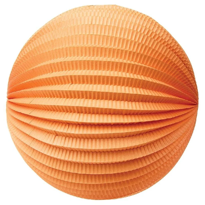 Outdoor rated Edison light bulbsCantaloupe Orange Accordion Paper Lantern