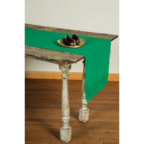 Small size Edison light bulbsEmerald Green Cotton Voile Table Runner