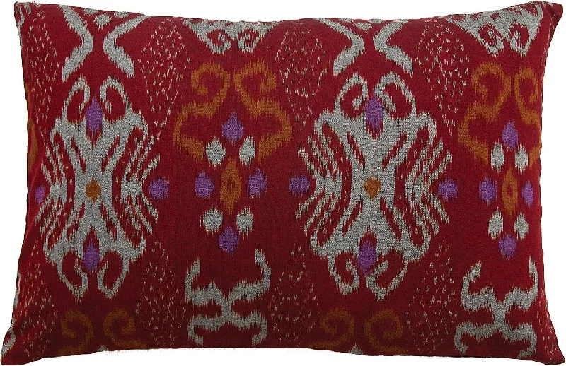 Edison style vintage light bulbsBrick Red Nuri Rectangle Ikat Throw Pillow Cover