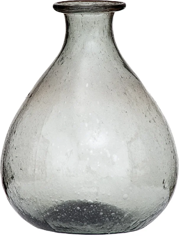 Low wattage Edison light bulbs for ambianceCharcoal Grey Isa Recycled Glass Teardrop Vase