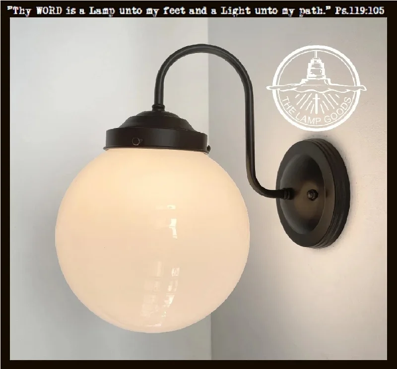 Energy saving LED Edison light bulbsLarge Milk Glass Globe Wall Sconce