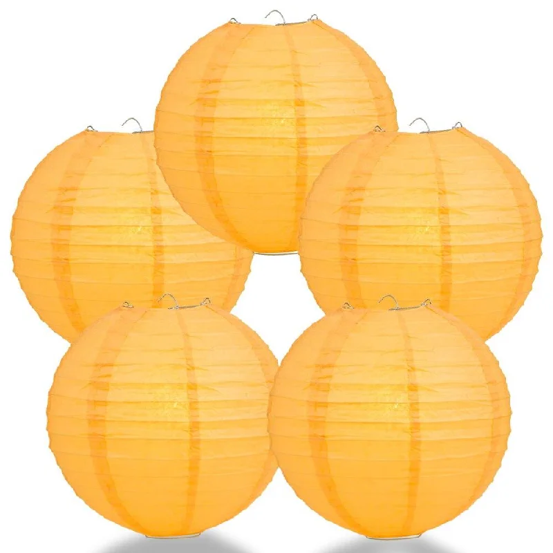 Edison light bulbs for DIY projectsBULK PACK (12) 42" Papaya Round Paper Lantern, Even Ribbing, Chinese Hanging Wedding & Party Decoration